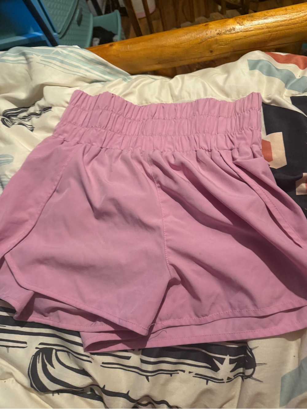 Source Unknown Soft Lavender Athletic Shorts with Smocked Waist
